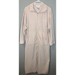 Collette Miss Elaine Zip Up Robe Pink Large Long Sleeve Long Nightwear